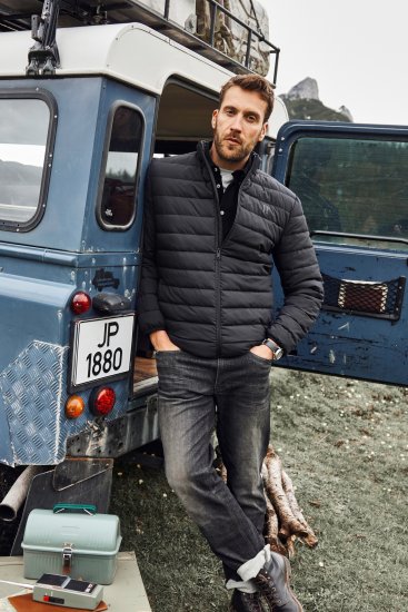 JP1880 Jacket Quilted Stand-up Collar Black - Якета - мъжки якета големи размери