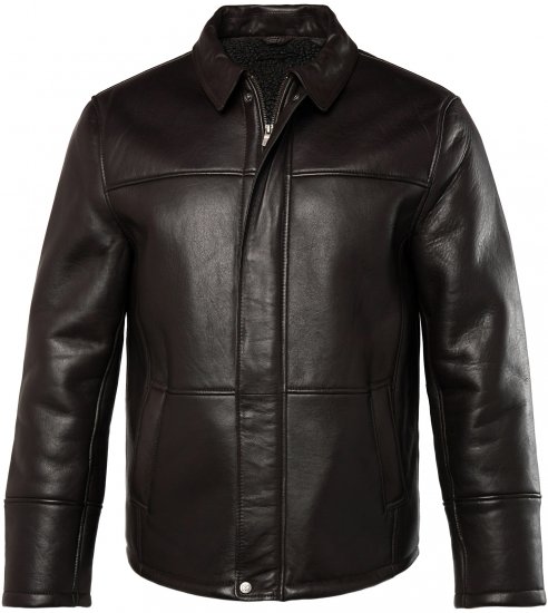 JP1880 Leather Jacket Soft Lamb Nappa Dark Brown - Якета - мъжки якета големи размери