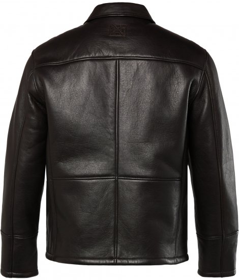JP1880 Leather Jacket Soft Lamb Nappa Dark Brown - Якета - мъжки якета големи размери
