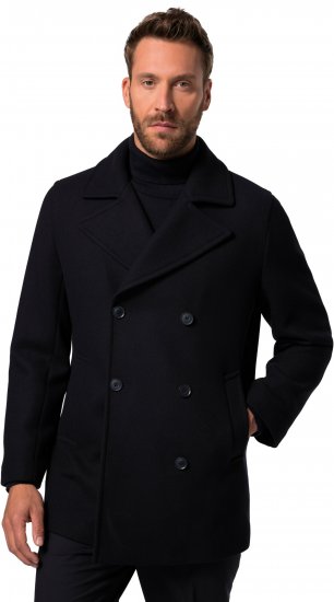 JP1880 Caban Short Double-breasted Overcoat Navy - Якета - мъжки якета големи размери