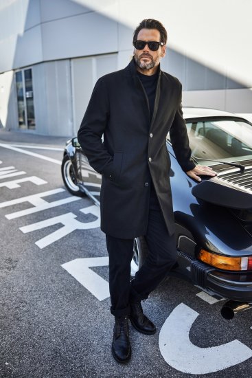 JP1880 Coat Classic Wool Blend Black - Якета - мъжки якета големи размери
