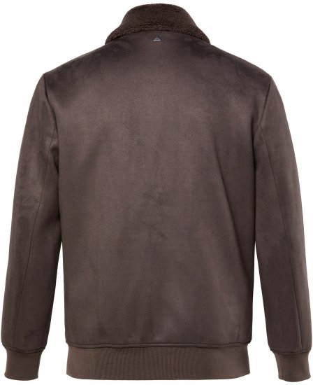 JP1880 Bomber Jacket Faux Leather Dark Brown - Якета - мъжки якета големи размери