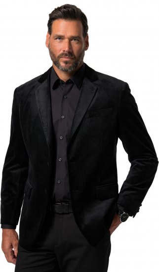 JP1880 Jacket Velvet Business Smoking Black - Костюми - мъжки костюми големи размери