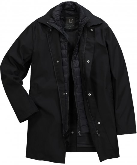 JP1880 Business Coat Zip-out Panel Black - Якета - мъжки якета големи размери