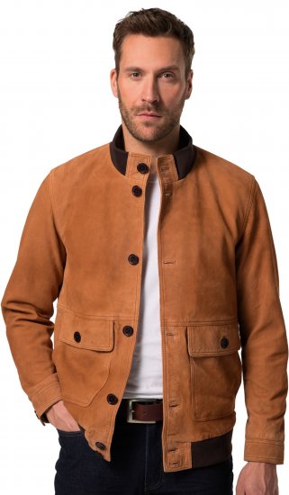 JP1880 Jacket Leather Lamb Nappa Brown - Якета - мъжки якета големи размери