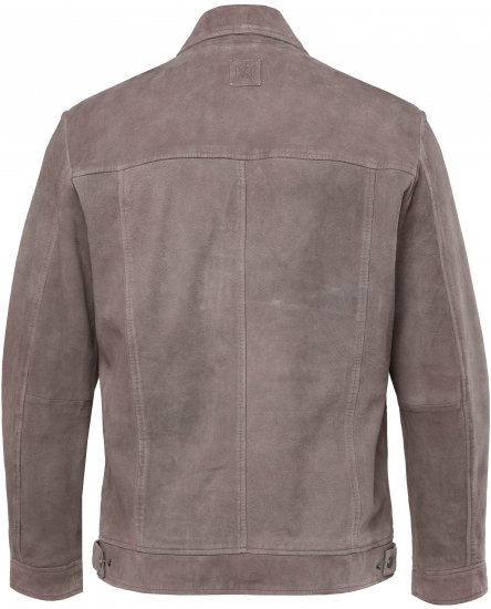 JP1880 Leather Jacket Lamskin Suede Grey - Якета - мъжки якета големи размери