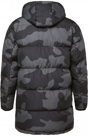 JP1880 Quilted Parka with Camouflage Drawstring Waist Black - Якета - мъжки якета големи размери