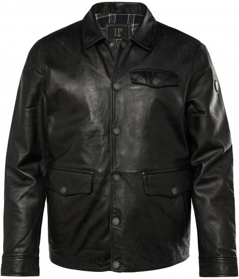 JP1880 Leather Jacket Finest Lamb Nappa Black - Якета - мъжки якета големи размери