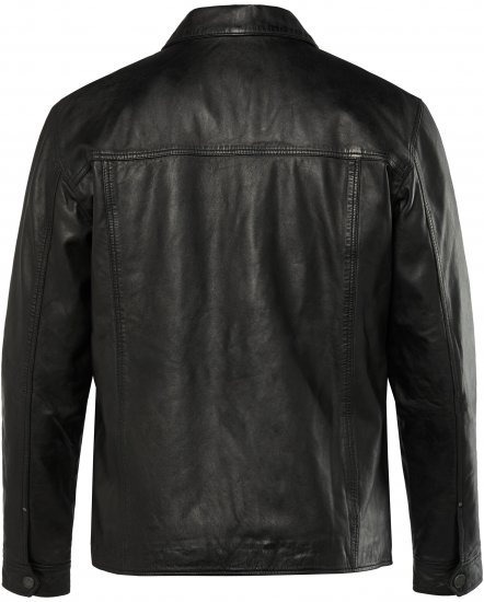 JP1880 Leather Jacket Finest Lamb Nappa Black - Якета - мъжки якета големи размери