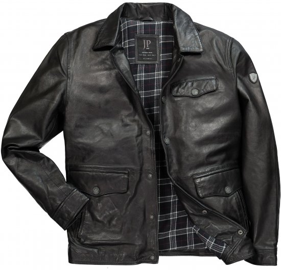 JP1880 Leather Jacket Finest Lamb Nappa Black - Якета - мъжки якета големи размери