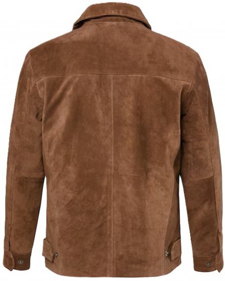 JP1880 Leather Jacket Genuine Cowhide Brown - Якета - мъжки якета големи размери