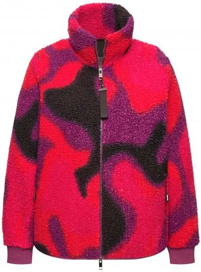 Ulla Popken Abstract Print Zip Fleece Jacket Pink Berry - Якета - 