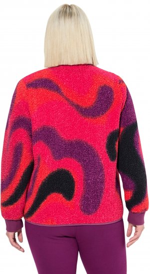 Ulla Popken Abstract Print Zip Fleece Jacket Pink Berry - Якета - 