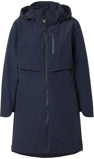 Ulla Popken Hooded with Zippered Pockets and Zippered Side Slits Jacket Navy - Якета - 
