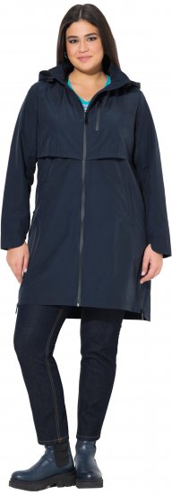 Ulla Popken Hooded with Zippered Pockets and Zippered Side Slits Jacket Navy - Якета - 