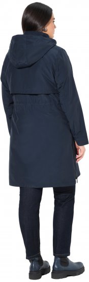 Ulla Popken Hooded with Zippered Pockets and Zippered Side Slits Jacket Navy - Якета - 