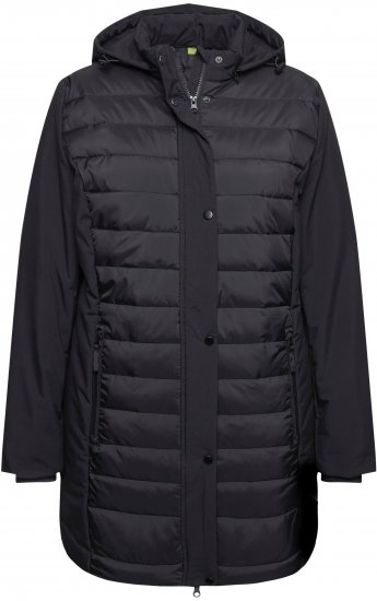 Ulla Popken HYPRAR Mixed Texture Water-Repellent Jacket Black - Якета - 