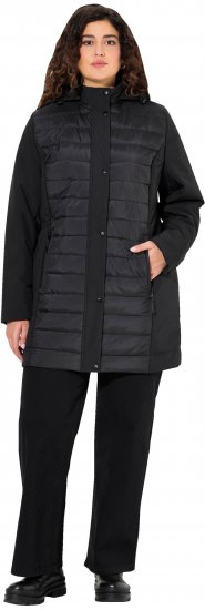Ulla Popken HYPRAR Mixed Texture Water-Repellent Jacket Black - Якета - 
