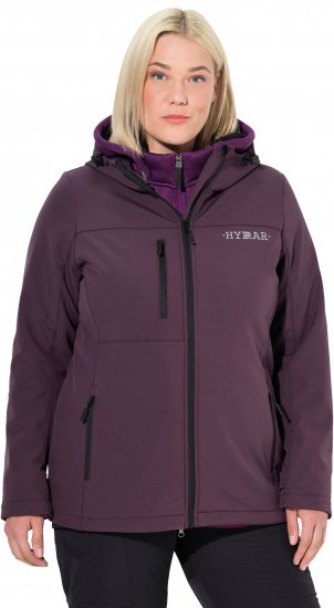 Ulla Popken HYPRAR Softshell Fleece Lined Jacket Dark Blackberry - Дамски колани - 