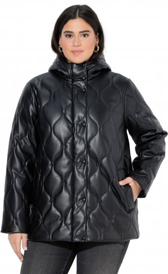 Ulla Popken Faux Leather Quilted Jacket Black - Якета - 
