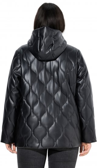 Ulla Popken Faux Leather Quilted Jacket Black - Якета - 