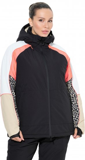 Ulla Popken HYPRAR Patchwork Sleeve Performance Jacket Black - Якета - 