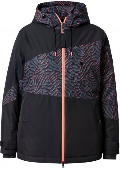 Ulla Popken Neon Ripple Performance Snow Jacket Black - Якета - 