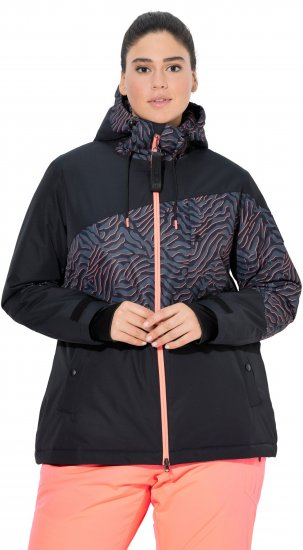 Ulla Popken Neon Ripple Performance Snow Jacket Black - Якета - 