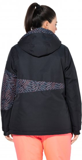 Ulla Popken Neon Ripple Performance Snow Jacket Black - Якета - 