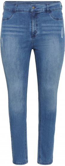 Kaffe Curve Laurina Дънки Washed/Destroyed Blue Denim - Дамски Дънки & Панталони в Големи Размери – Plus Size - 