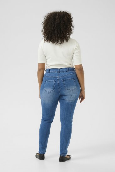 Kaffe Curve Laurina Дънки Washed/Destroyed Blue Denim - Дамски Дънки & Панталони в Големи Размери – Plus Size - 