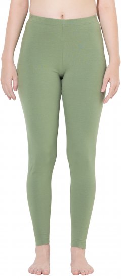 Ulla Popken Basic Stretch Knit Ankle Length Leggings Olive - Дамски Дънки & Панталони в Големи Размери – Plus Size - 