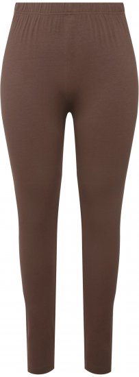 Ulla Popken Basic Stretch Knit Ankle Length Leggings Nougat Brown - Дамски Дънки & Панталони в Големи Размери – Plus Size - 