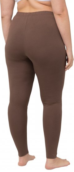 Ulla Popken Basic Stretch Knit Ankle Length Leggings Nougat Brown - Дамски Дънки & Панталони в Големи Размери – Plus Size - 
