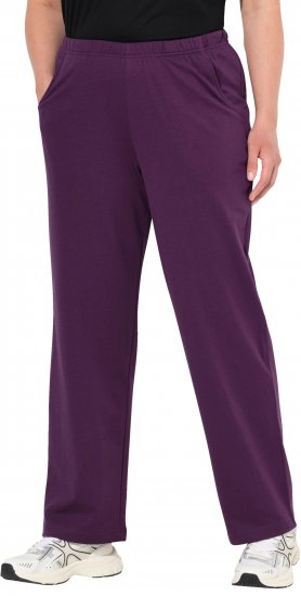 Ulla Popken Pull On Knit Straight Leg Pocket Pants Dark Blackberry - Дамски Дънки & Панталони в Големи Размери – Plus Size - 