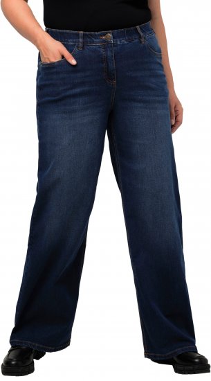 Ulla Popken Mary Fit Wide Leg Stretch Jeans Blue Denim - Дамски Дънки & Панталони в Големи Размери – Plus Size - 