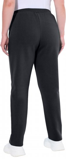 Ulla Popken Basic Drawstring Elastic Waist Cotton Blend Joggers Black - Дамски Дънки & Панталони в Големи Размери – Plus Size - 