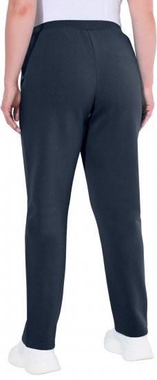 Ulla Popken Basic Drawstring Elastic Waist Cotton Blend Joggers Navy - Дамски Дънки & Панталони в Големи Размери – Plus Size - 