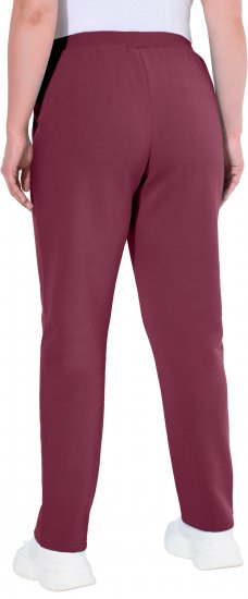 Ulla Popken Basic Drawstring Elastic Waist Cotton Blend Joggers Dark Berry - Дамски Дънки & Панталони в Големи Размери – Plus Size - 
