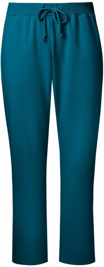 Ulla Popken Basic Drawstring Elastic Waist Cotton Blend Joggers Cerulean - Дамски Дънки & Панталони в Големи Размери – Plus Size - 