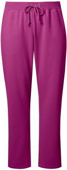 Ulla Popken Basic Drawstring Elastic Waist Cotton Blend Joggers Berry - Дамски Дънки & Панталони в Големи Размери – Plus Size - 