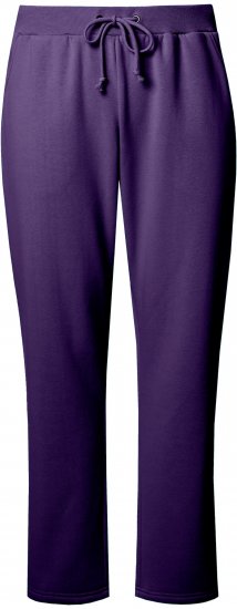 Ulla Popken Basic Drawstring Elastic Waist Cotton Blend Joggers Deep Violet - Дамски Дънки & Панталони в Големи Размери – Plus Size - 