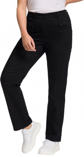 Ulla Popken Basic Mony Tapered Leg Stretch Pants Black - Дамски Дънки & Панталони в Големи Размери – Plus Size - 