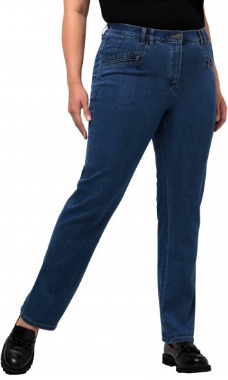 Ulla Popken Mony Elastic Waist Zip Pocket Jeans Blue Denim - Дамски Дънки & Панталони в Големи Размери – Plus Size - 