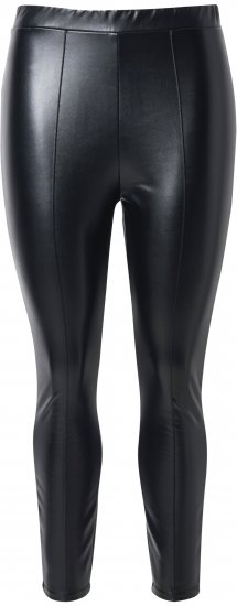 Ulla Popken Metallic Faux Leather Leggings Black - Дамски Дънки & Панталони в Големи Размери – Plus Size - 