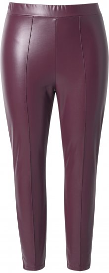 Ulla Popken Metallic Faux Leather Leggings Plum - Дамски Дънки & Панталони в Големи Размери – Plus Size - 