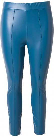 Ulla Popken Metallic Faux Leather Leggings Teal - Дамски Дънки & Панталони в Големи Размери – Plus Size - 