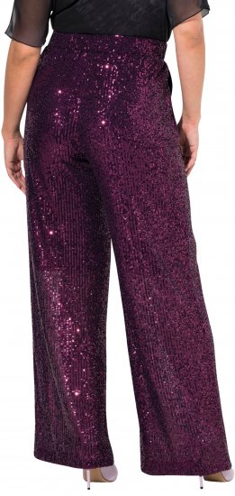 Ulla Popken Wide Leg Sequined Pants Mulberry - Дамски Дънки & Панталони в Големи Размери – Plus Size - 