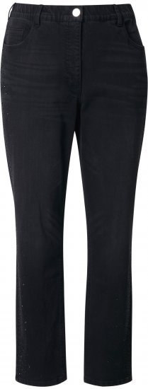 Ulla Popken Rhinestone Detail Stretch Fit Jeans Black - Дамски Дънки & Панталони в Големи Размери – Plus Size - 