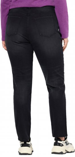 Ulla Popken Rhinestone Detail Stretch Fit Jeans Black - Дамски Дънки & Панталони в Големи Размери – Plus Size - 
